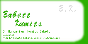 babett kumits business card